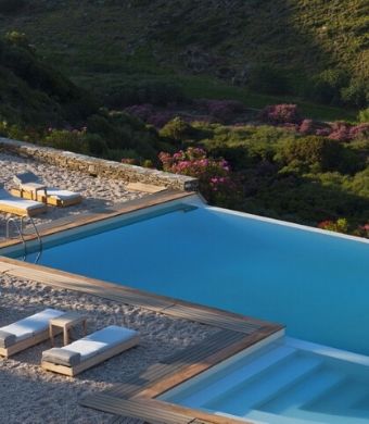 Aegea Blue andros cyclades grece piscine