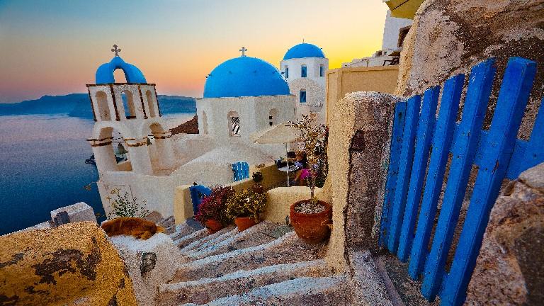 Santorin - Eglise bleue