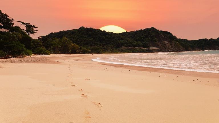 Costa Rica, Plage au coucher du soleil