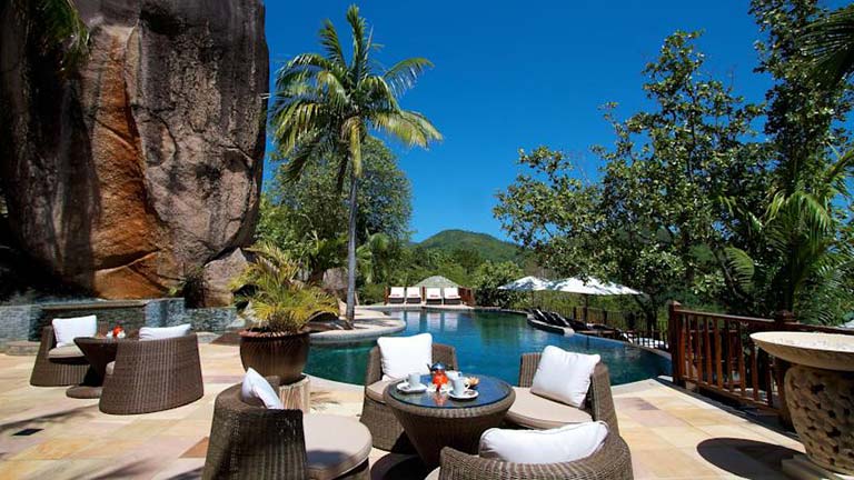 Htel Valmer Resort aux Seychelles, terrasse