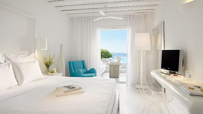 Htel Cavo Tagoo en Grce, chambre classique avec vue mer