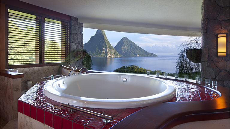 Htel Jade Mountain, salle de bain
