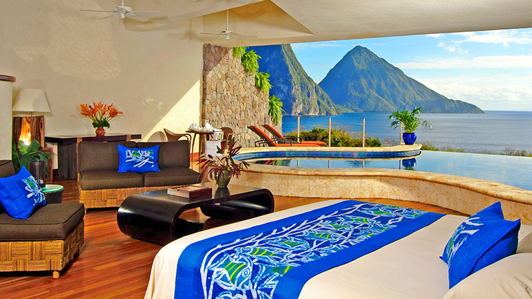 Htel Jade Mountain, chambre double