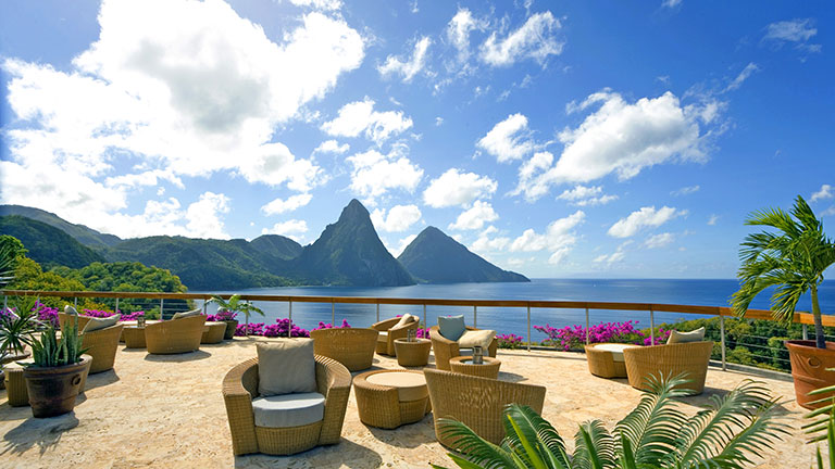 Htel Jade Mountain, terrasse