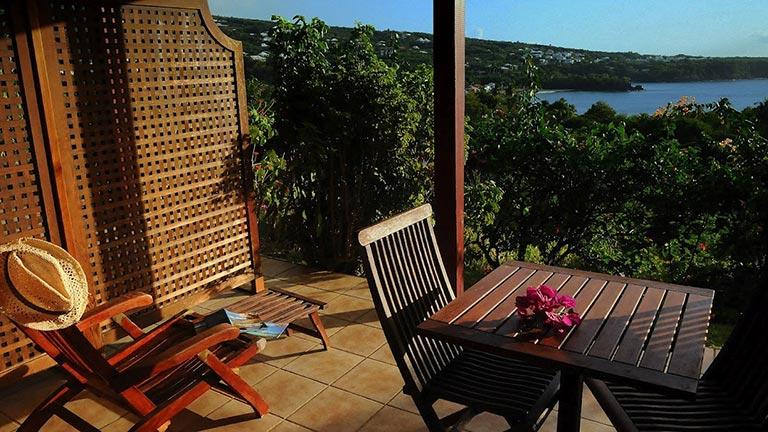 Htel Le Rayon Vert en Guadeloupe, terrasse prive