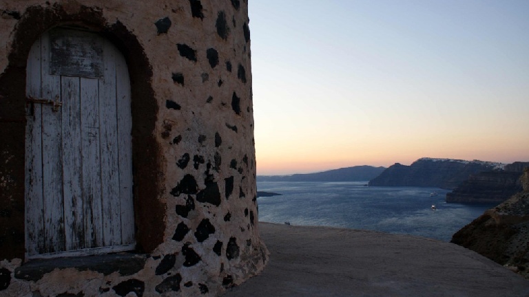 Htel Star, coucher de soleil  Megalochori 