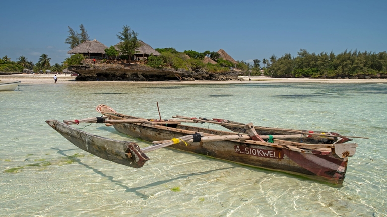 The Island Pongwe Lodge - bateau typique