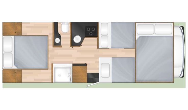 Plan 2 camping car USA 7 personnes