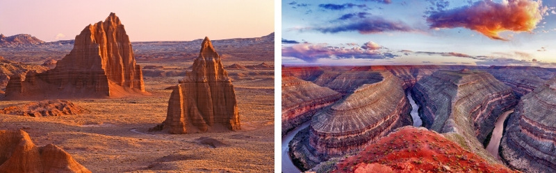 Capitole Reef et Goosenecks dans l'Utah 