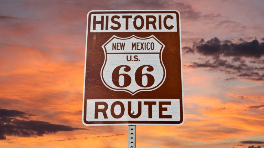 Panneau Route 66 Nouveau-Mexique