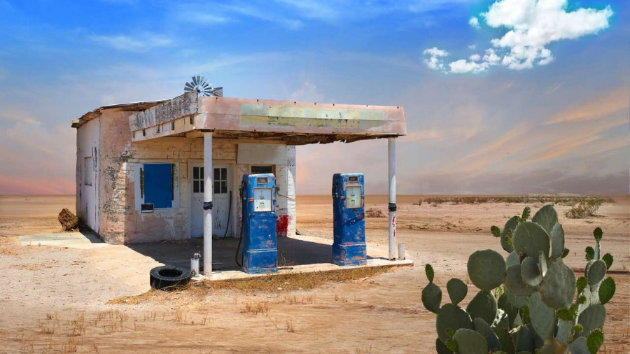 Station essence abandonnée dans l'Arizona