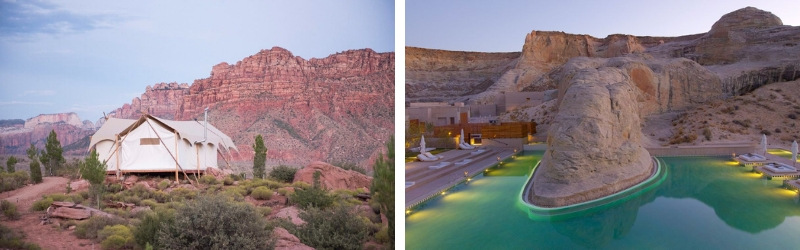 Under Canvas et l'htel Amangiri dans l'Utah